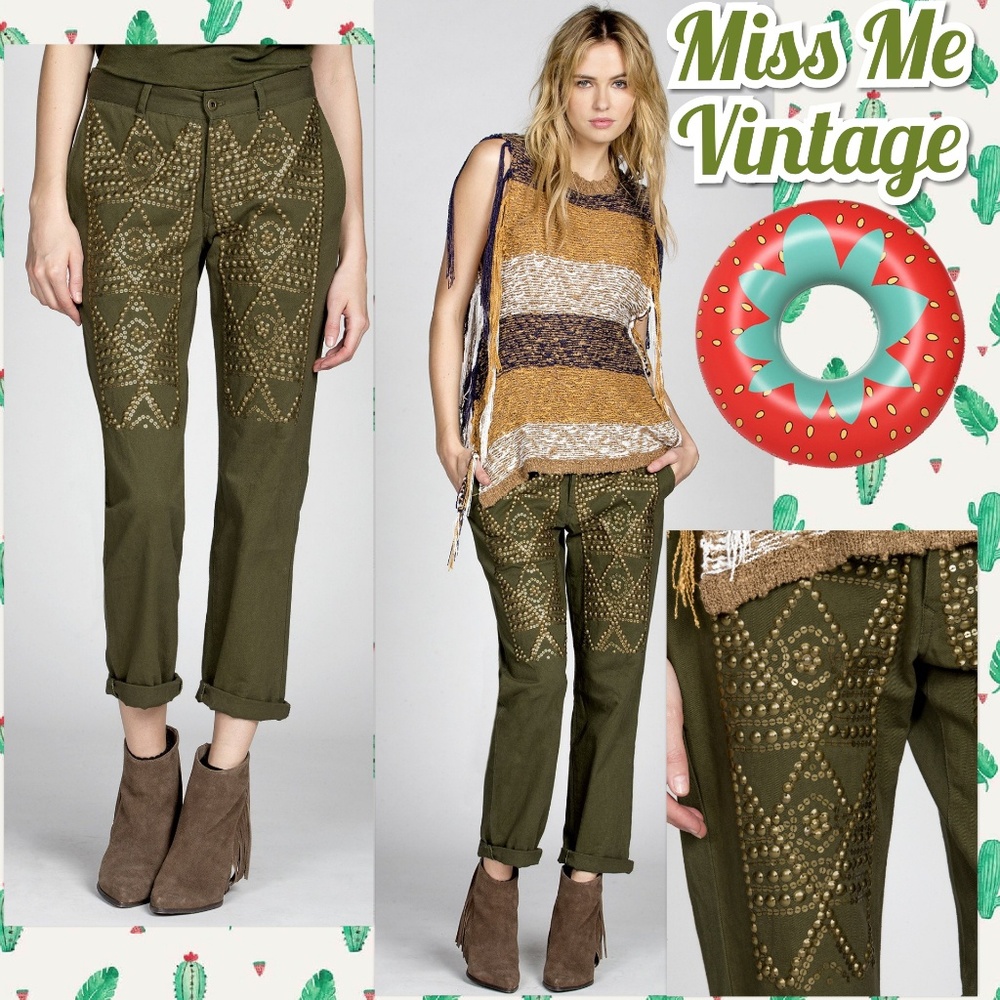 🌟Miss Me Guilty Pleasures Military Trousers